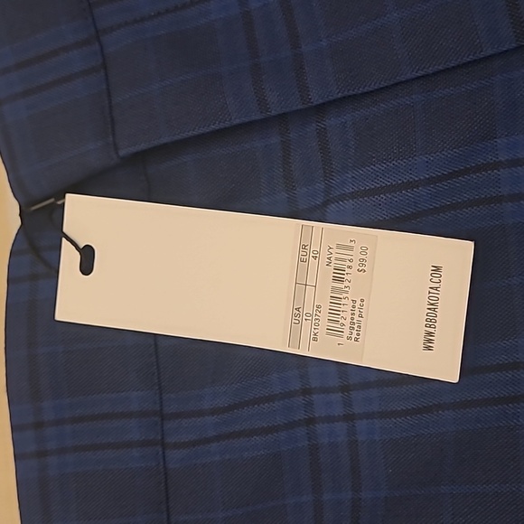 NWT BB Dakota Work it Out Blue Plaid Cropped Pants with Pockets - Picture 7 of 16